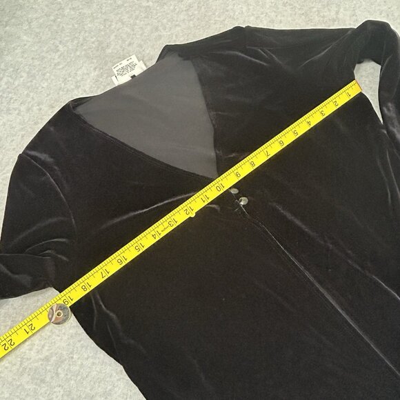 VTG Y2K AGB BYER CALIFORNIA Black V Neck Velvety Soft Stretch Jacket Sz L - Picture 4 of 8